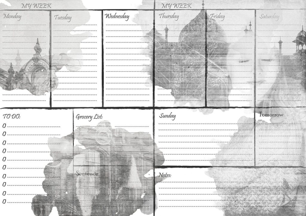 planner, week, calendar